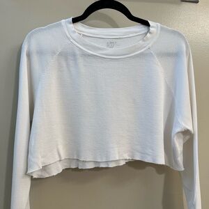 Brandy Melville White Waffle Knit Long Sleeve